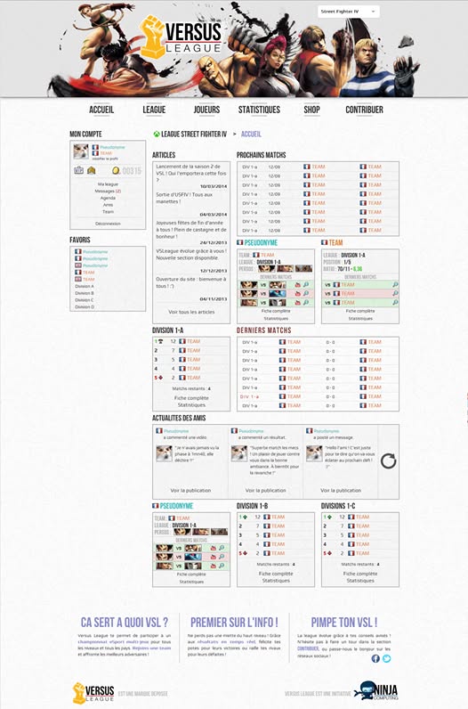 VSLeague - First screenshot of the Street Fighter IV dashboard
