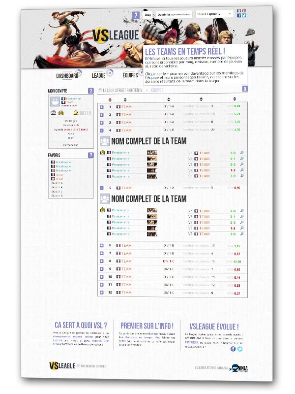 VSLeague - The Teams page is open