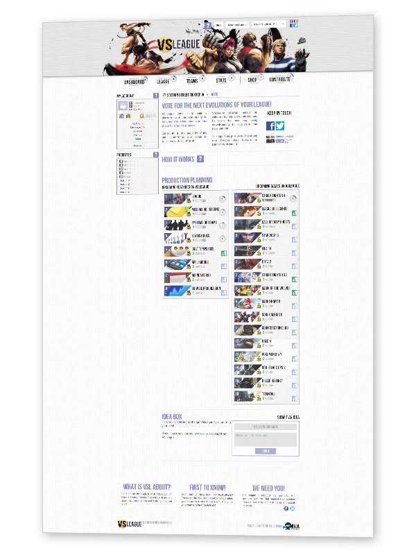 VSLeague - The Vote page and League of Legends are live