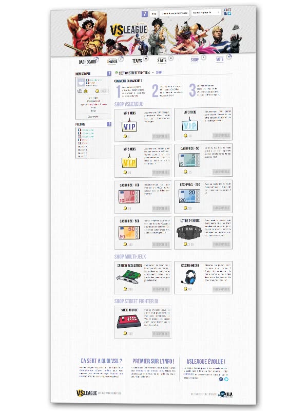 VSLeague - The Shop page opens