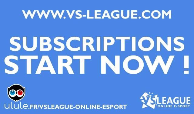 VSLeague - Registration opens, with a new prototype